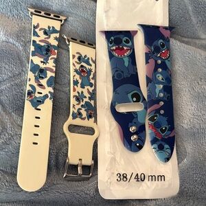 Disney Kids Stitch Silicone Apple Watch Bands in Blue and White - 38/40mm